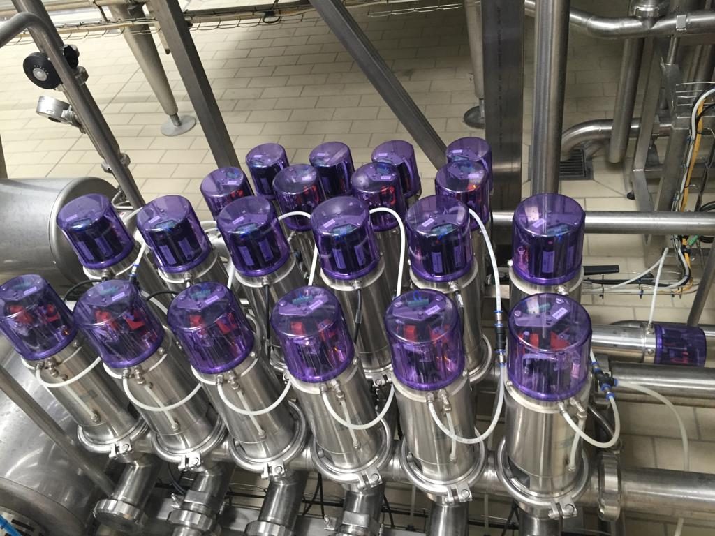 Batterie vannes pneumatiques inox agroalimentaire