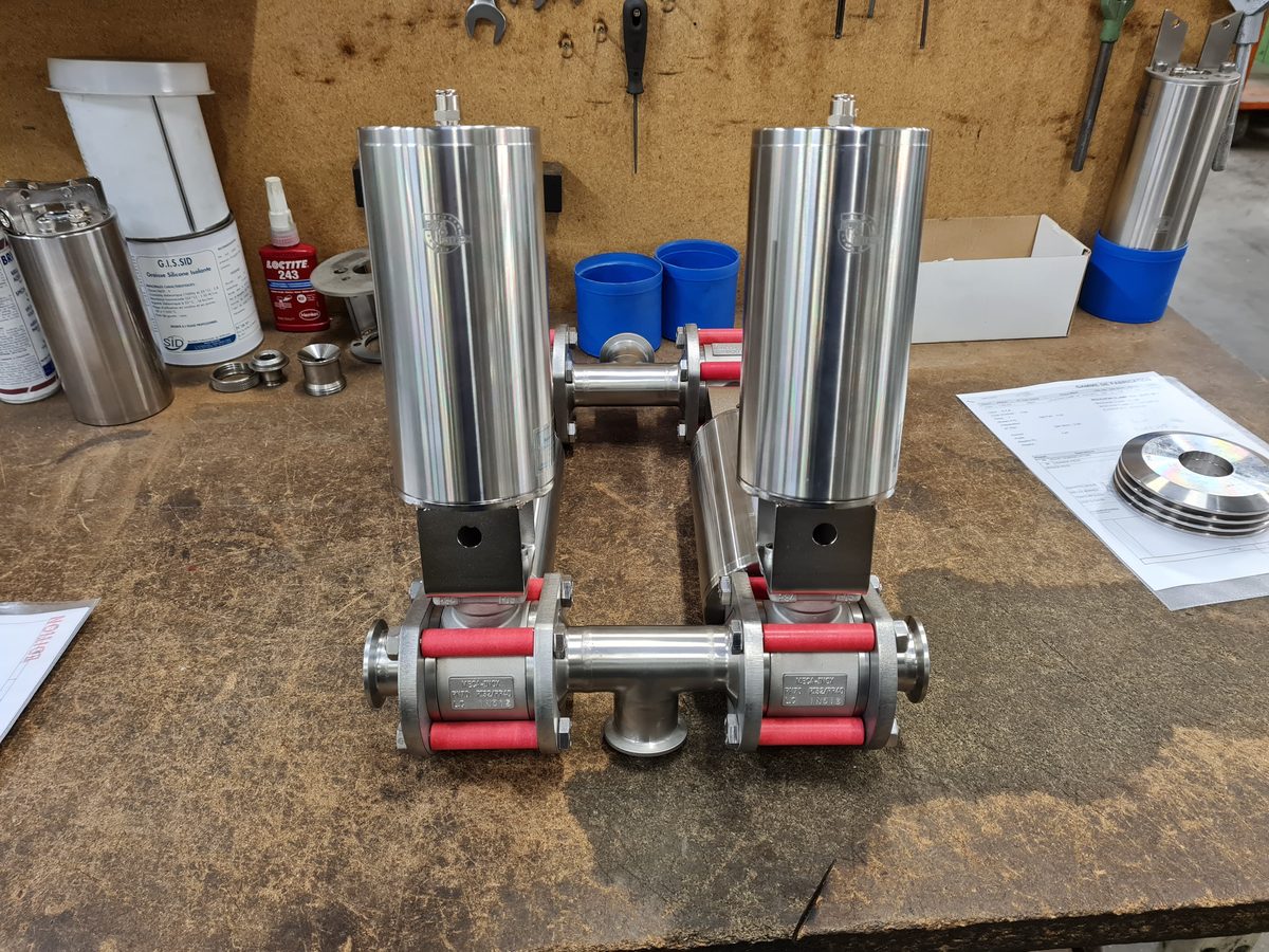 Vannes pneumatiques inox contrôle atelier